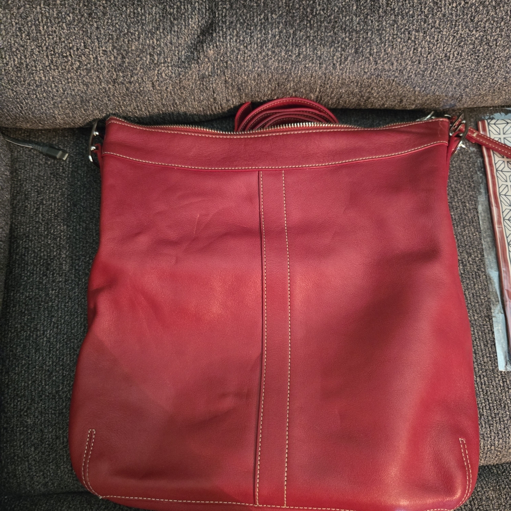 Coach Cherry Red Leather Shoulder Bag